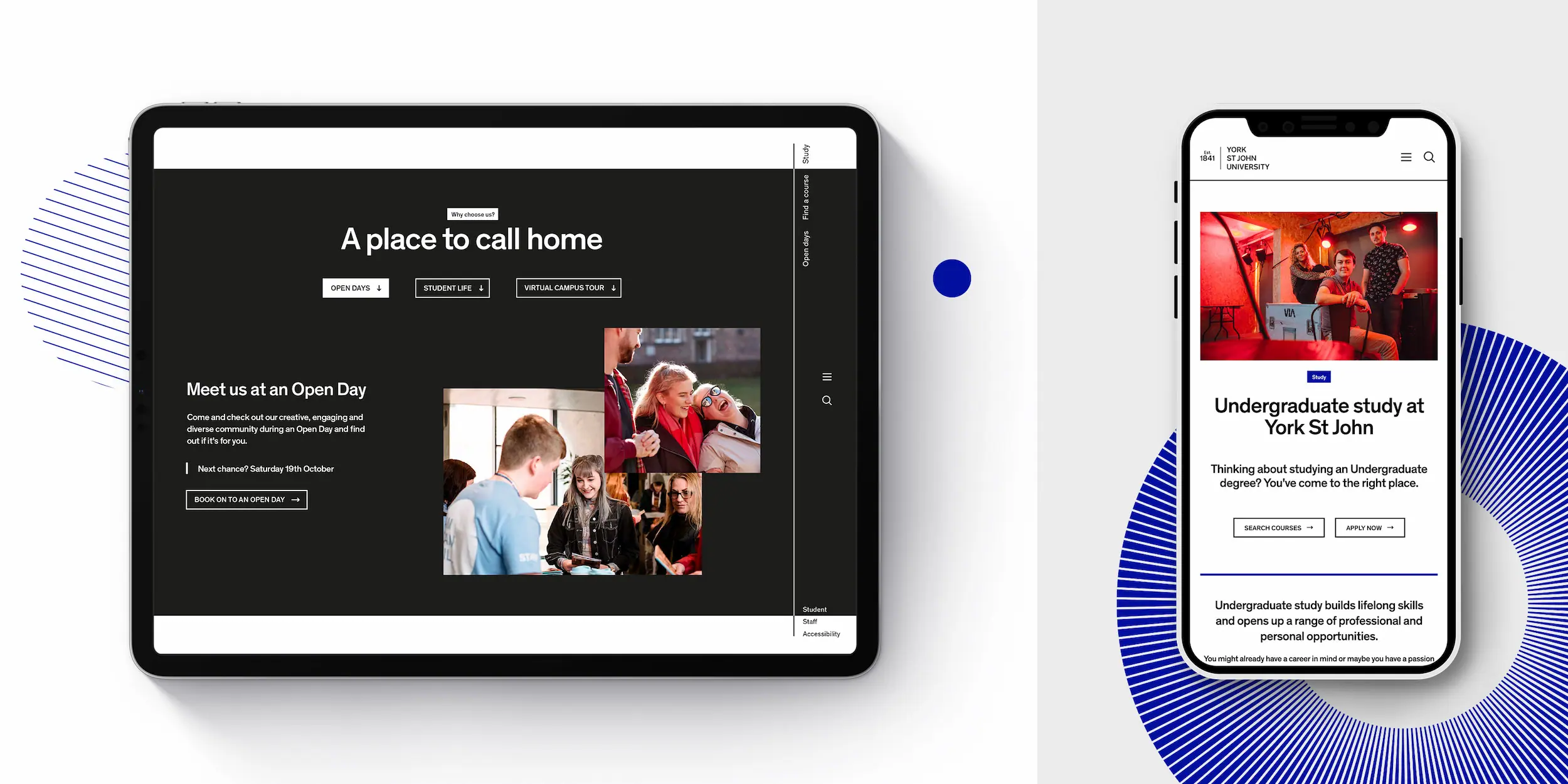 York St John University Website Mockup